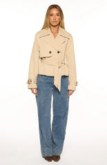 Wilda Cream Cropped Trench Coat