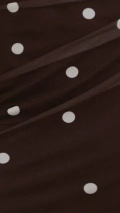 Zariah Mini Dress - Brown / White Polka Dot