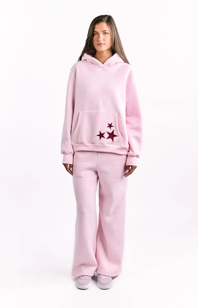Beginning Pink Burgundy Star Hoodie