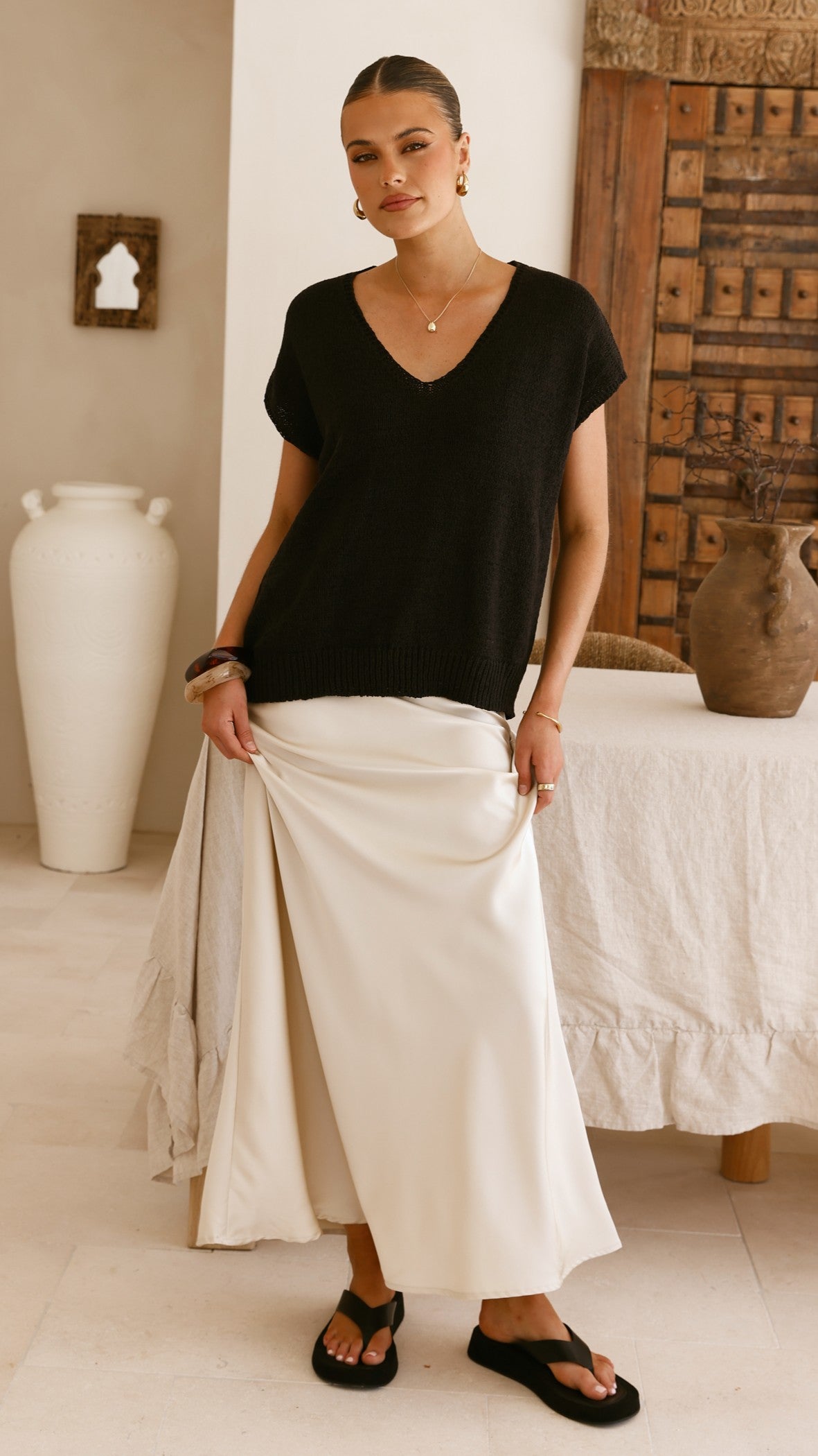 Stelaria Knit Top - Black